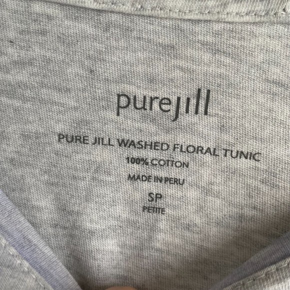 Pure Jill Gray and Purple Washed Floral Ladies Casual Tunic, SP - Picture 3 of 4